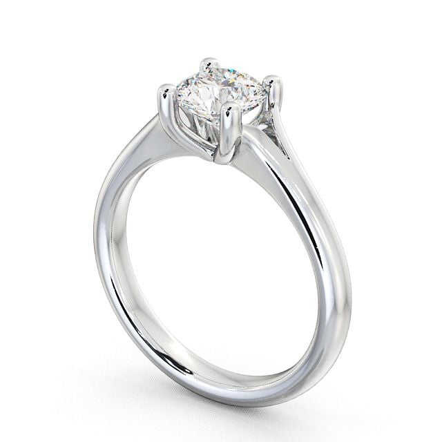 Round Diamond Engagement Ring Platinum Solitaire - Veraby ENRD7_WG_SIDE