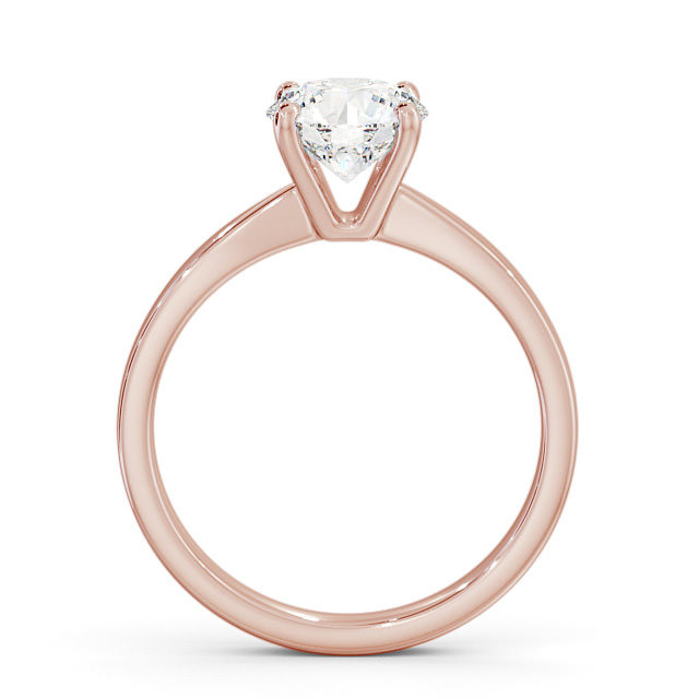 Round Diamond Engagement Ring 9K Rose Gold Solitaire - Belva ENRD89_RG_UP