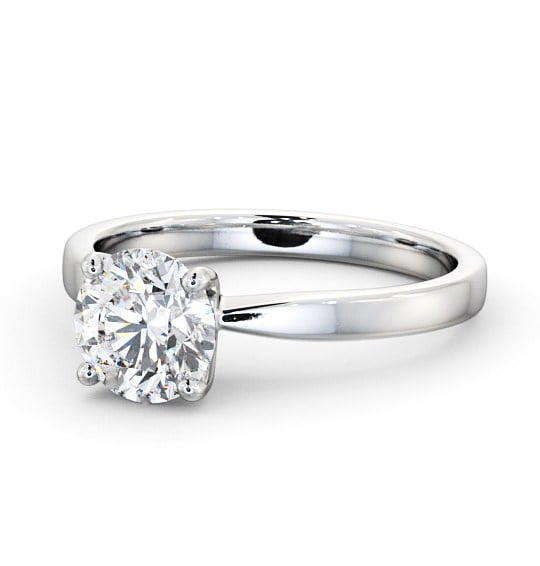  Round Diamond Engagement Ring Platinum Solitaire - Belva ENRD89_WG_THUMB2 