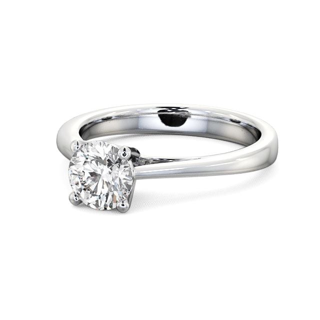 Round Diamond Engagement Ring Platinum Solitaire - Albury ENRD8_WG_FLAT