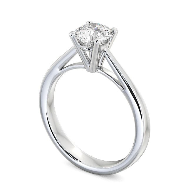 Round Diamond Engagement Ring Platinum Solitaire - Albury ENRD8_WG_SIDE