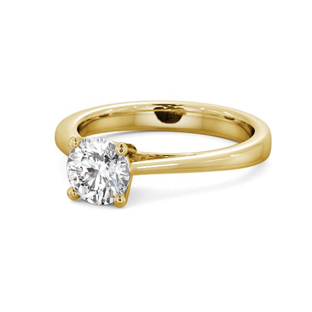 Round Diamond Engagement Ring 18K Yellow Gold Solitaire - Albury ENRD8_YG_FLAT