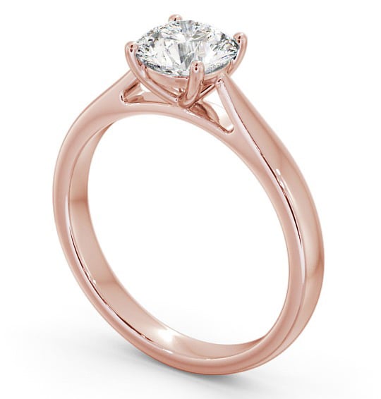 Round Diamond Engagement Ring 18K Rose Gold Solitaire - Colasta ENRD90_RG_THUMB1