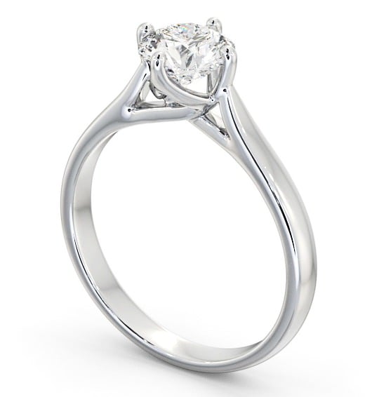Round Diamond Engagement Ring 18K White Gold Solitaire - Iris ENRD95_WG_THUMB1