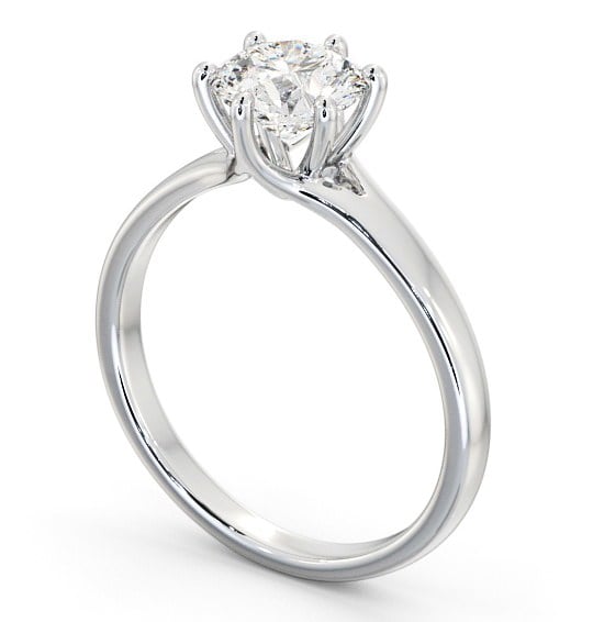 Round Diamond Engagement Ring Platinum Solitaire - Amalia ENRD97_WG_THUMB1