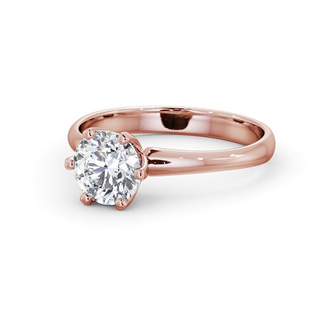 Round Diamond Engagement Ring 9K Rose Gold Solitaire - Sileas ENRD99_RG_FLAT