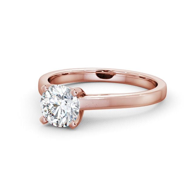 Round Diamond Engagement Ring 9K Rose Gold Solitaire - Rewe ENRD9_RG_FLAT
