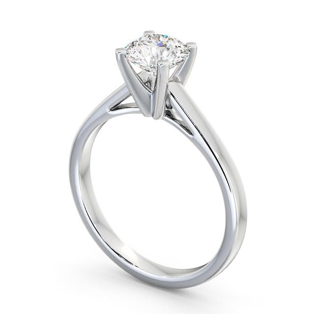Round Diamond Engagement Ring 9K White Gold Solitaire - Rewe ENRD9_WG_SIDE