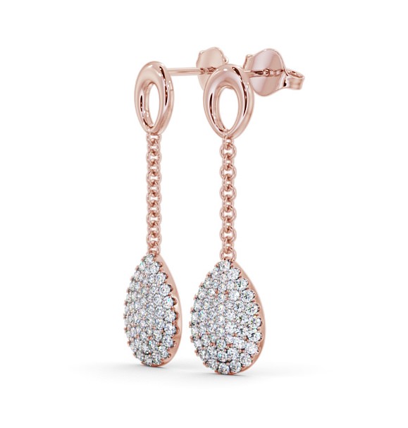  Drop Round Diamond 0.85ct Earrings 9K Rose Gold - Elettra ERG100_RG_THUMB1 