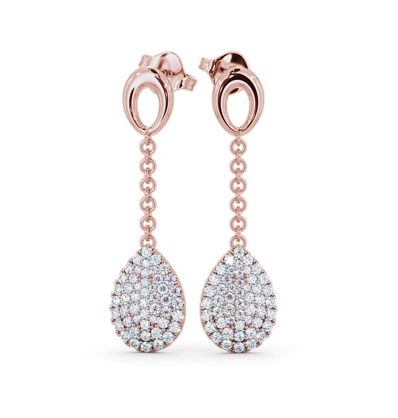  Drop Round Diamond 0.85ct Earrings 9K Rose Gold - Elettra ERG100_RG_THUMB2 