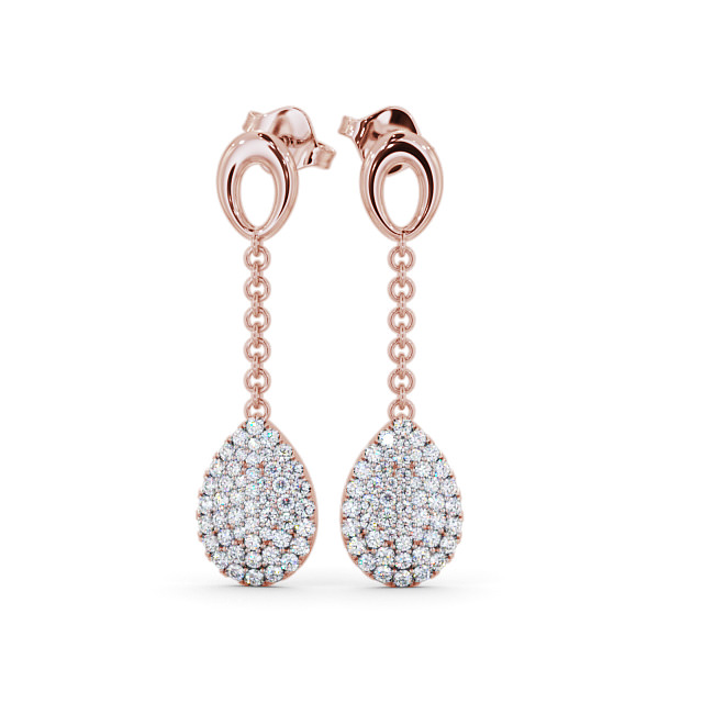 Drop Round Diamond 0.85ct Earrings 18K Rose Gold - Elettra ERG100_RG_UP