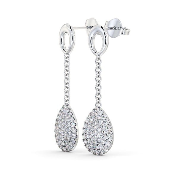  Drop Round Diamond 0.85ct Earrings 18K White Gold - Elettra ERG100_WG_THUMB1 