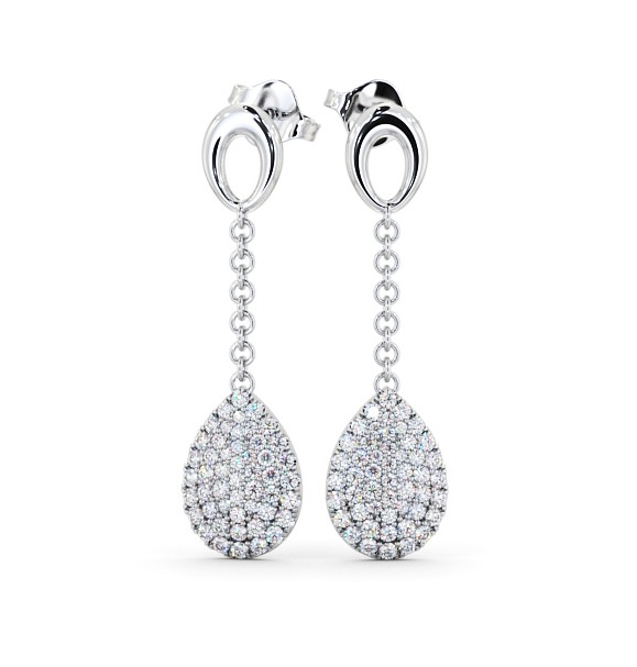  Drop Round Diamond 0.85ct Earrings 18K White Gold - Elettra ERG100_WG_THUMB2 