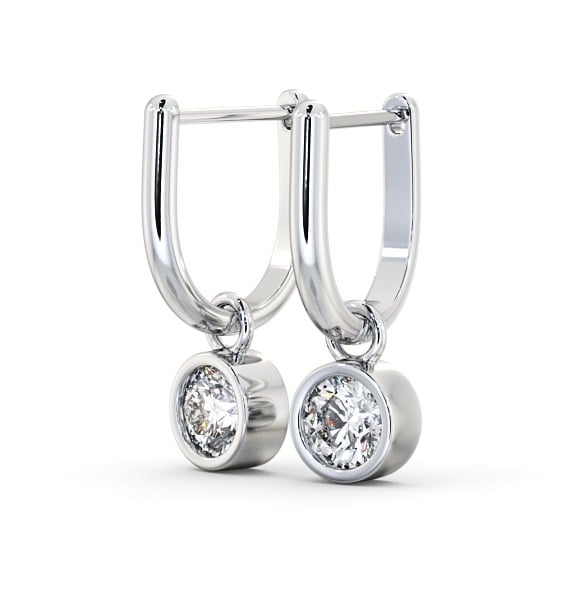  Drop Round Diamond Earrings 9K White Gold - Kirtling ERG101_WG_THUMB1 