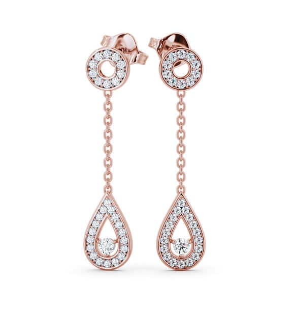  Drop Round Diamond Earrings 9K Rose Gold - Naunton ERG102_RG_THUMB2 