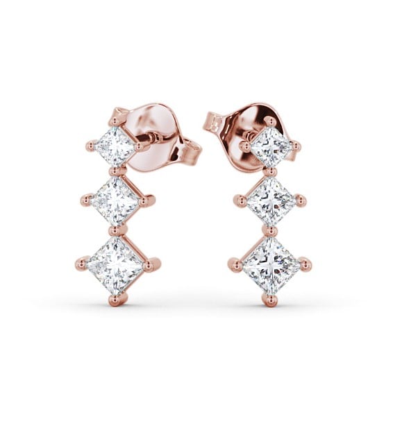  Journey Princess Diamond Earrings 9K Rose Gold - Kaber ERG103_RG_THUMB2 
