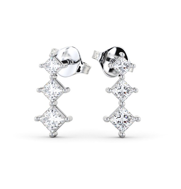  Journey Princess Diamond Earrings 18K White Gold - Kaber ERG103_WG_THUMB2 