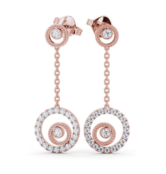 Drop Round Diamond Earrings 9K Rose Gold - Comrie ERG104_RG_THUMB2 