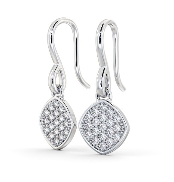  Drop Round Diamond Earrings 9K White Gold - Portres ERG105_WG_THUMB1 