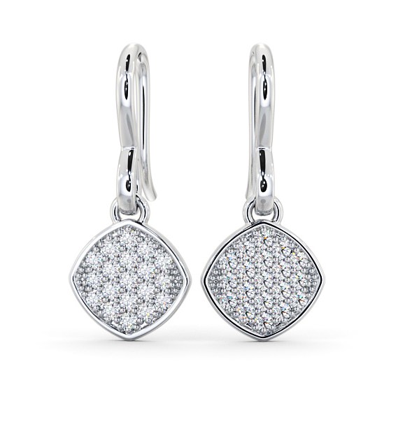 Drop Round Diamond Earrings 18K White Gold - Portres ERG105_WG_THUMB2 