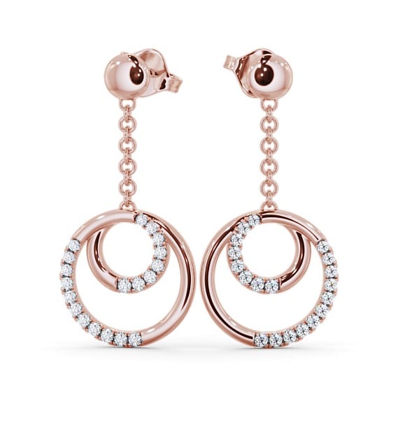  Circle Round Diamond 0.40ct Earrings 9K Rose Gold - Eagley ERG108_RG_THUMB2 