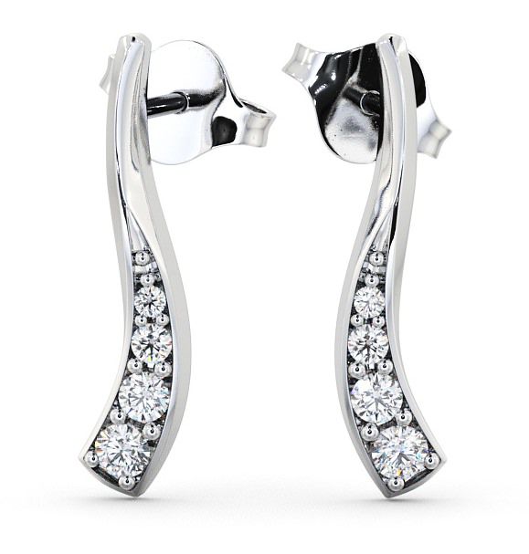  Drop Round Diamond 0.24ct Earrings 9K White Gold - Purleigh ERG10_WG_THUMB2 