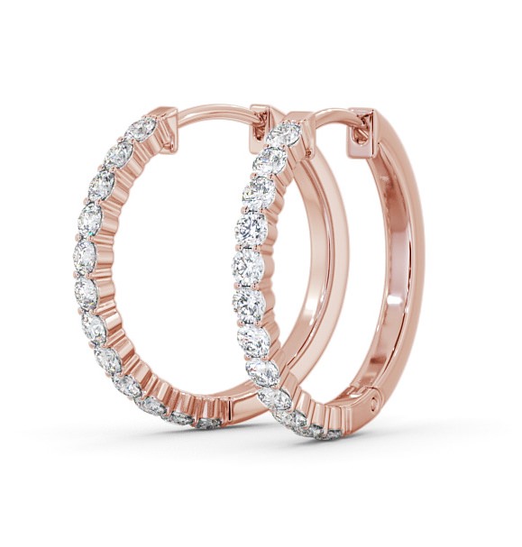  Hoop Round Diamond Earrings 9K Rose Gold - Celeste ERG110_RG_THUMB1 