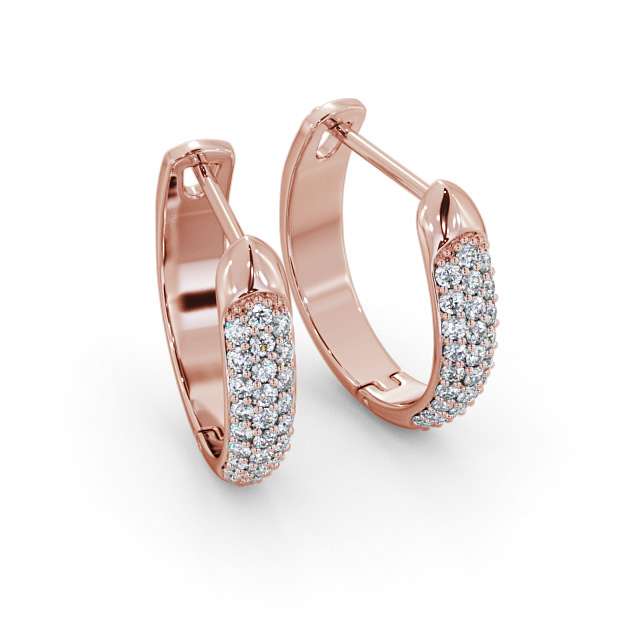 Hoop Round Diamond 0.30ct Earrings 18K Rose Gold - Justine ERG112_RG_FLAT