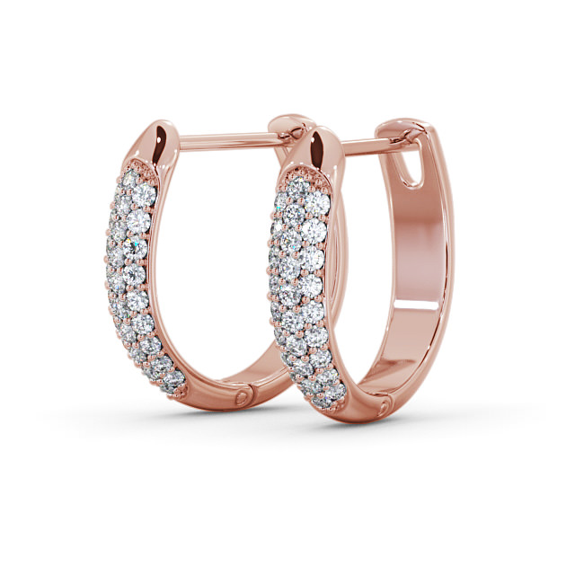 Hoop Round Diamond 0.30ct Earrings 18K Rose Gold - Justine ERG112_RG_SIDE