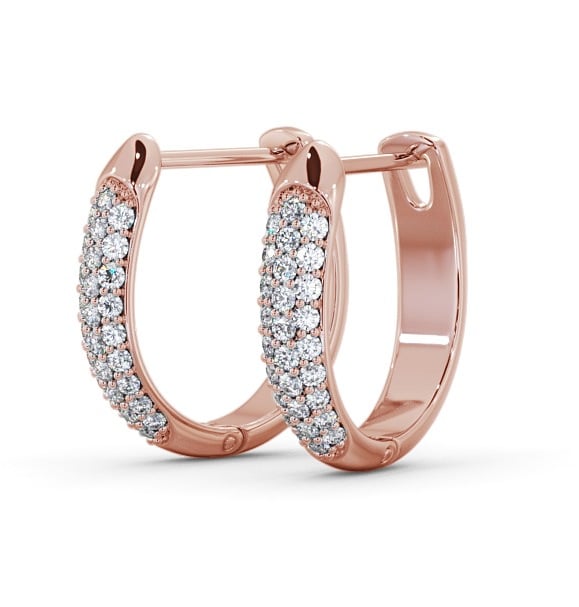  Hoop Round Diamond 0.30ct Earrings 18K Rose Gold - Justine ERG112_RG_THUMB1 