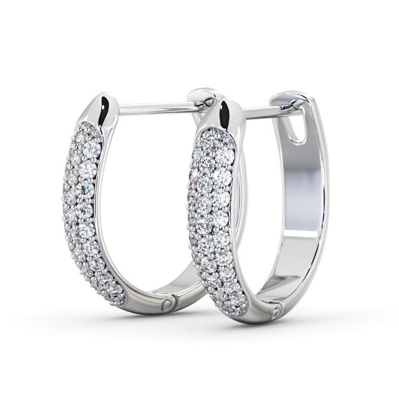 Hoop Round Diamond 0.30ct Earrings 18K White Gold - Justine ERG112_WG_THUMB1 
