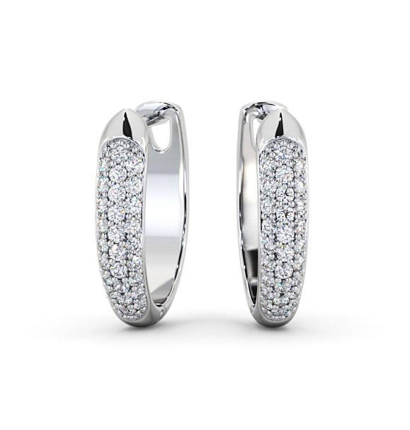  Hoop Round Diamond 0.30ct Earrings 18K White Gold - Justine ERG112_WG_THUMB2 