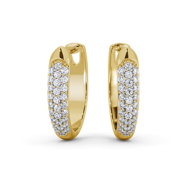 Hoop Round Diamond 0.30ct Earrings 18K Yellow Gold - Justine ERG112_YG_UP
