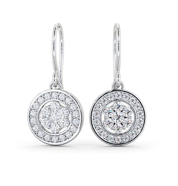  Drop Round Diamond Earrings 9K White Gold - Dilston ERG113_WG_THUMB2 