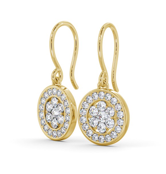 Drop Round Diamond Earrings 18K Yellow Gold - Dilston ERG113_YG_THUMB1