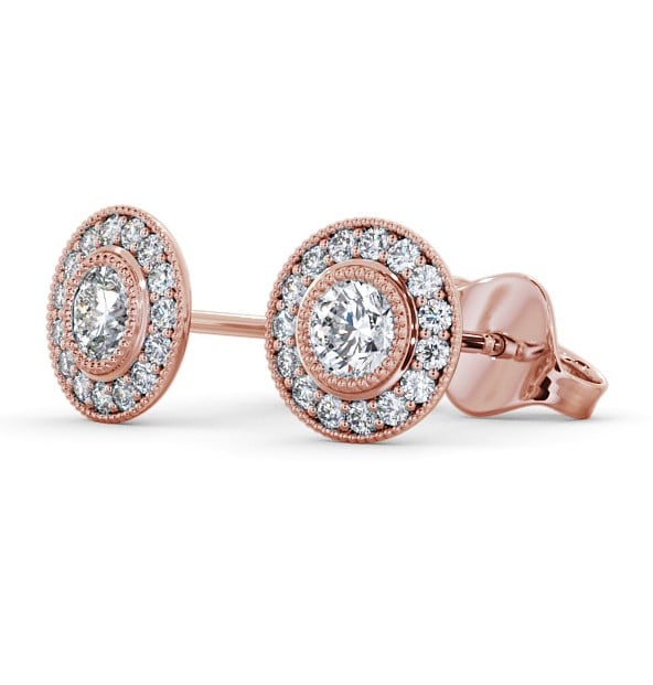 Halo Round Diamond Earrings 9K Rose Gold - Vita ERG115_RG_THUMB1