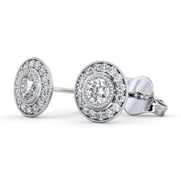  Halo Round Diamond Earrings 9K White Gold - Vita ERG115_WG_THUMB1 
