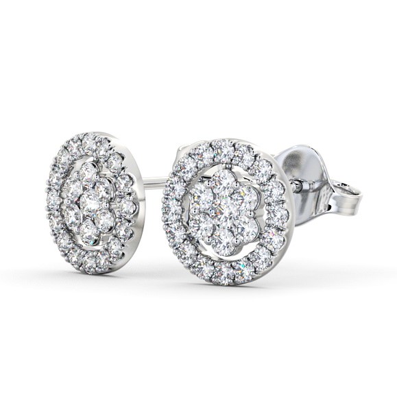  Cluster Round Diamond Earrings 9K White Gold - Comos ERG118_WG_THUMB1 