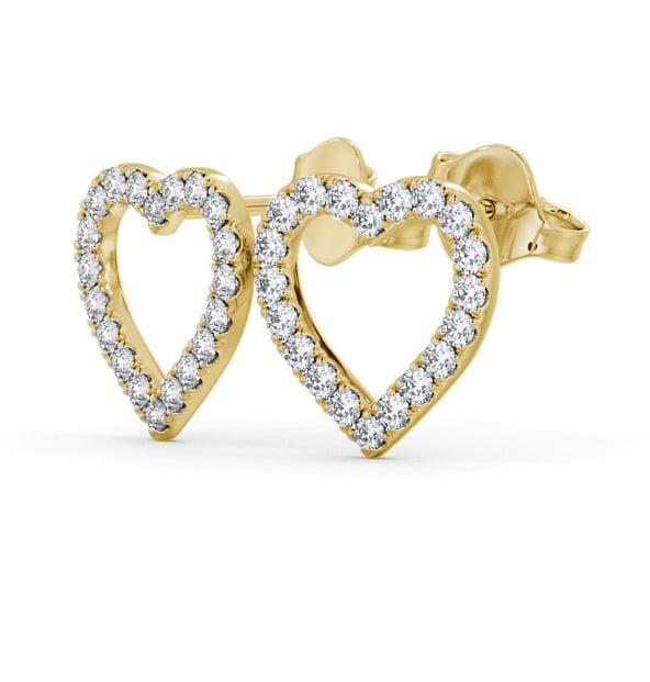  Heart Design Round Diamond Earrings 18K Yellow Gold - Tiliana ERG119_YG_THUMB1 