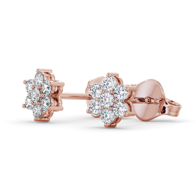 Cluster Round Diamond Earrings 9K Rose Gold - Martine ERG122_RG_SIDE