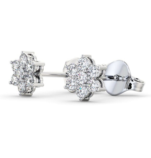  Cluster Round Diamond Earrings 18K White Gold - Martine ERG122_WG_THUMB1 