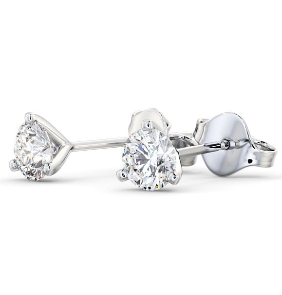  Round Diamond Three Claw Stud Earrings 18K White Gold - Carel ERG126_WG_THUMB1 
