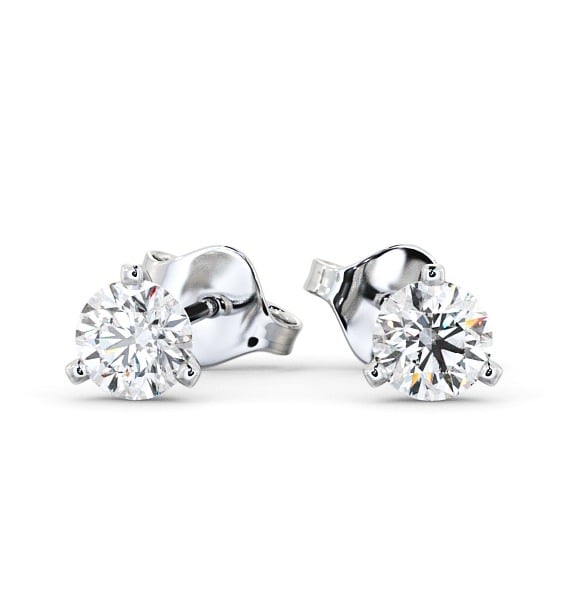  Round Diamond Three Claw Stud Earrings 9K White Gold - Carel ERG126_WG_THUMB2 