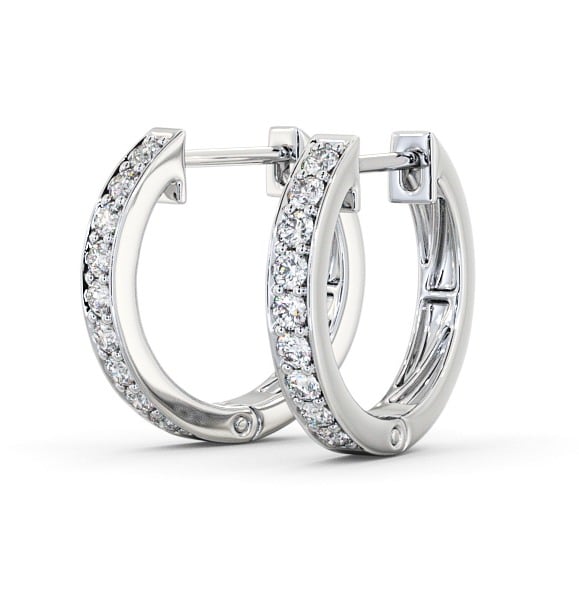 Hoop Round Diamond Earrings 18K White Gold - Ardallie ERG128_WG_THUMB1