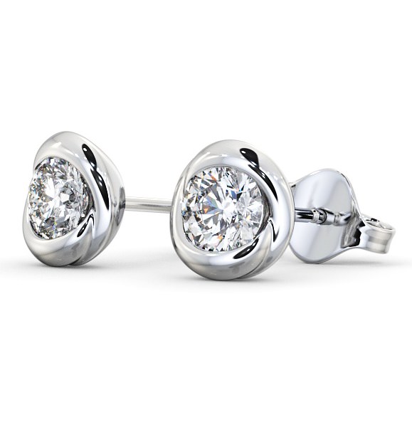  Round Diamond Bezel Stud Earrings 9K White Gold - April ERG135_WG_THUMB1 