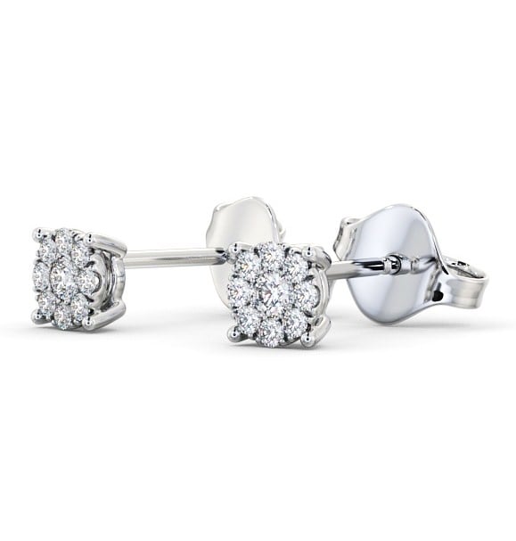  Cluster Halo Round Diamond Earrings 9K White Gold - Lindale ERG137_WG_THUMB1 