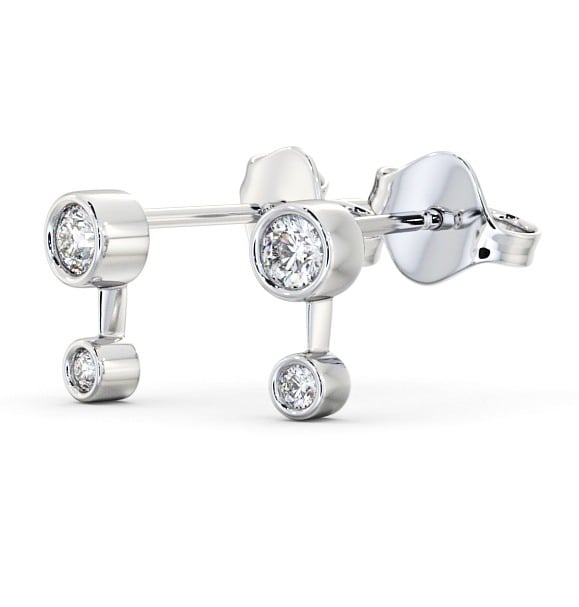  Drop Round Diamond Earrings 9K White Gold - Nadile ERG138_WG_THUMB1 