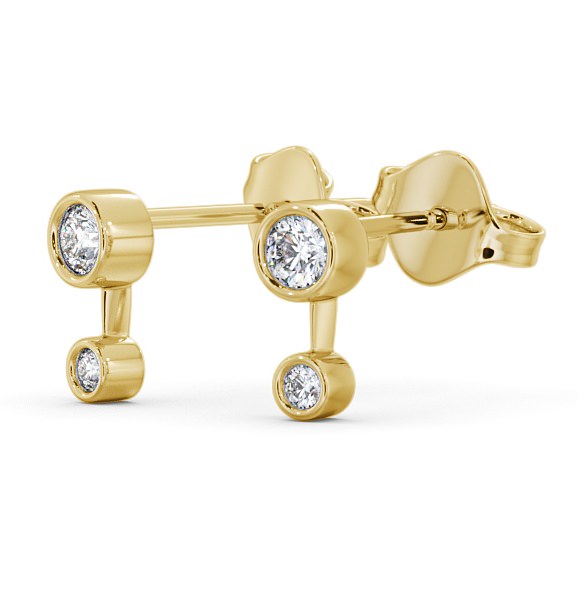  Drop Round Diamond Earrings 18K Yellow Gold - Nadile ERG138_YG_THUMB1 