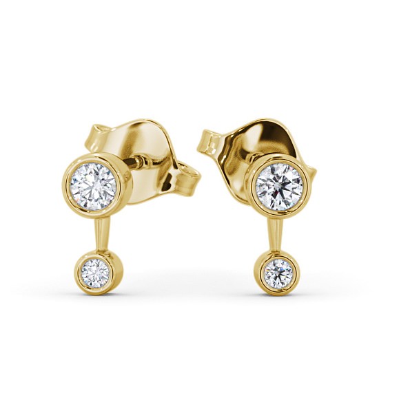  Drop Round Diamond Earrings 18K Yellow Gold - Nadile ERG138_YG_THUMB2 