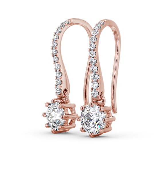  Drop Round Diamond Earrings 9K Rose Gold - Lorenza ERG139_RG_THUMB1 